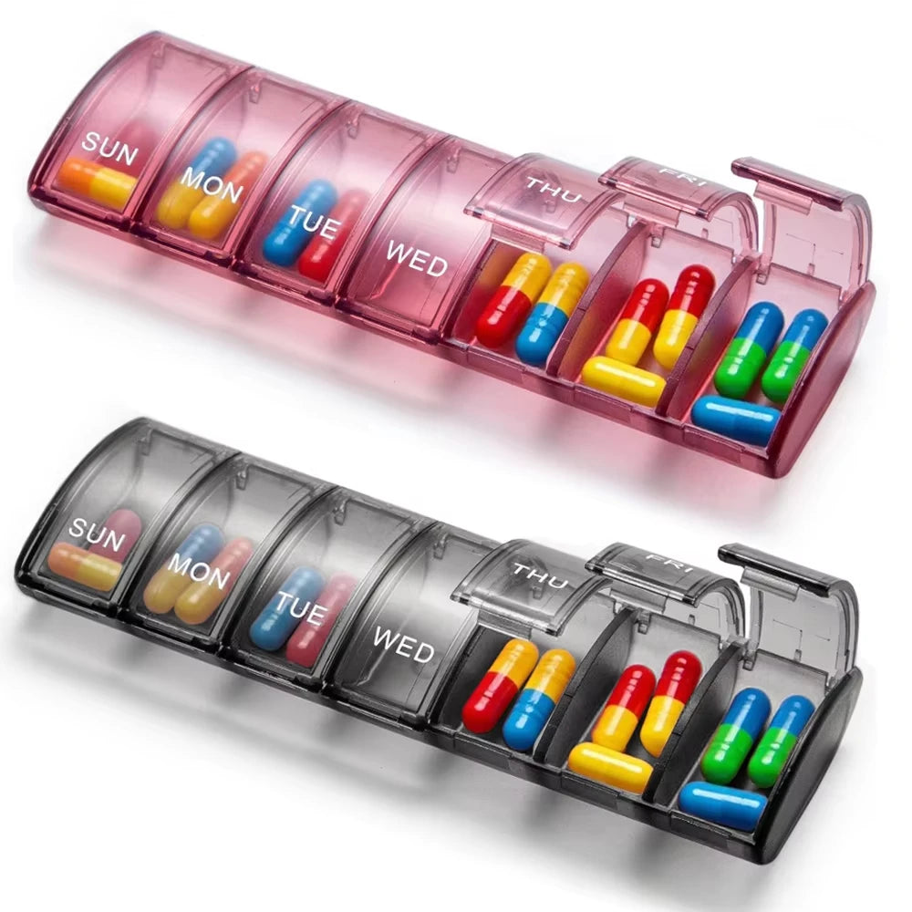Pill Box 7 Days, Medication Box, Weekly Pill Box Organiser for