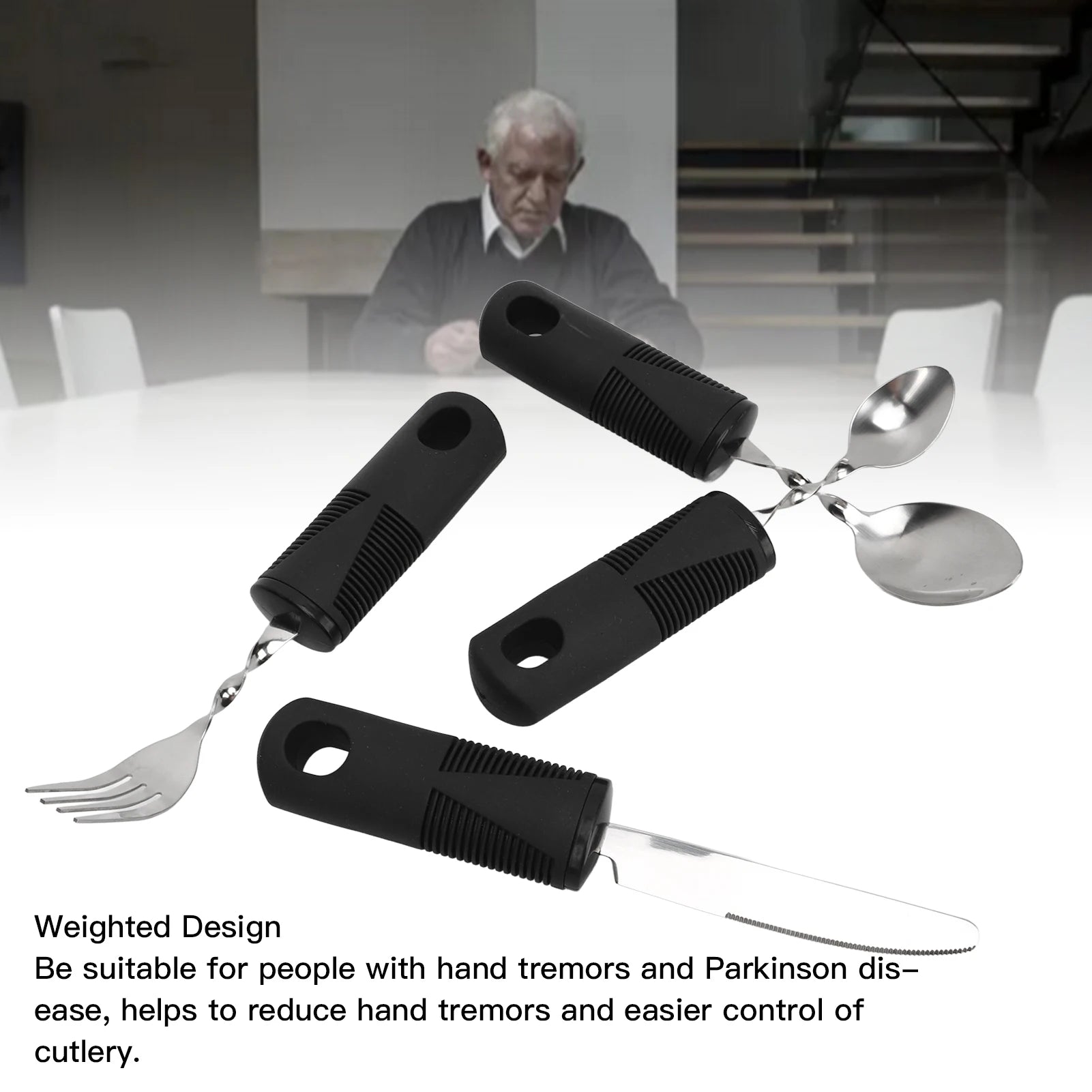 4Pcs Handle Cutlery Set Stainless Steel Tableware Set Kitchen Knife